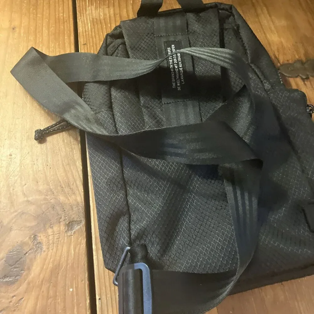 Adidas Utility Sling Bag Mens Crossbody Shoulder Trefoil Zip Pockets Black